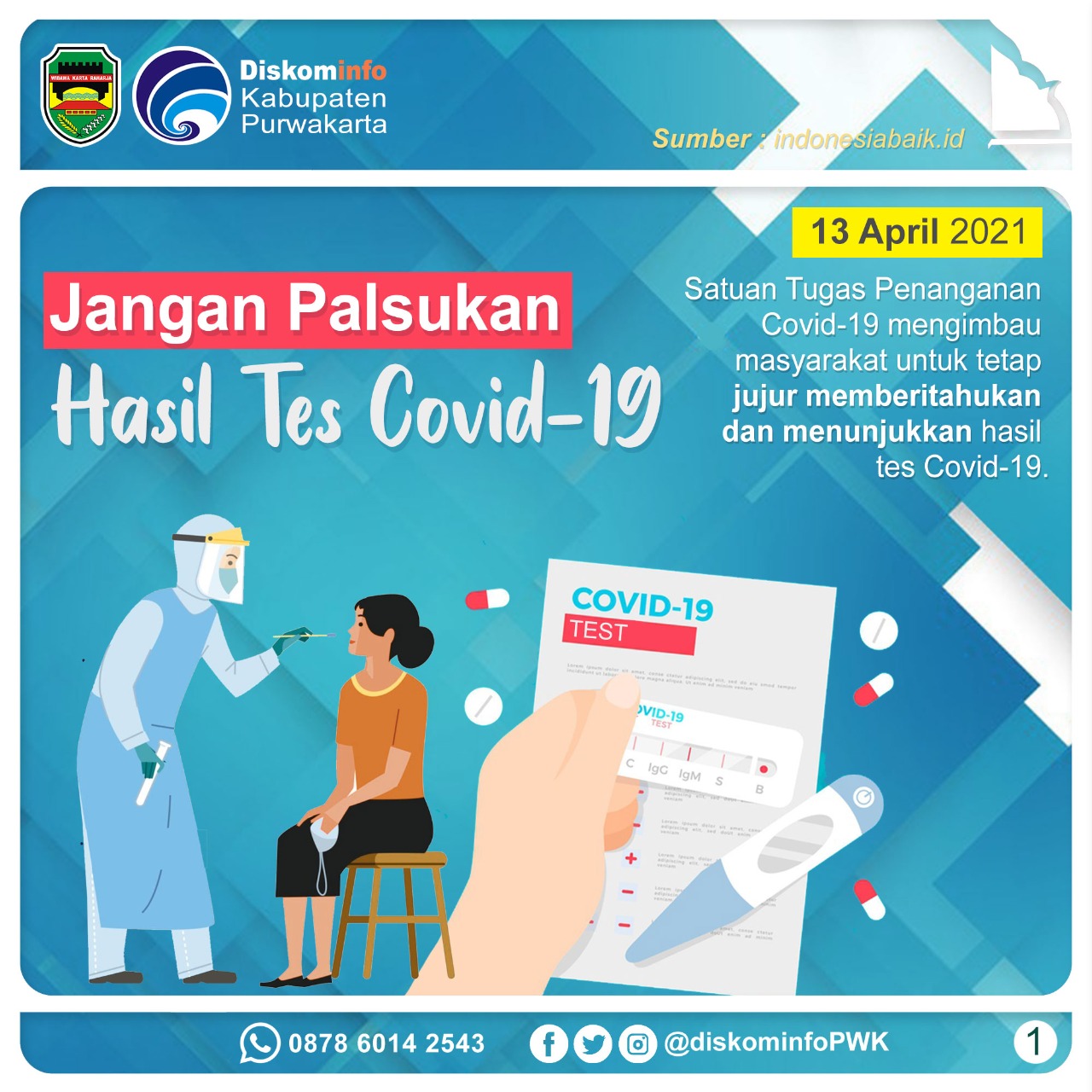 Jangan Palsukan Hasil Tes Covid-19