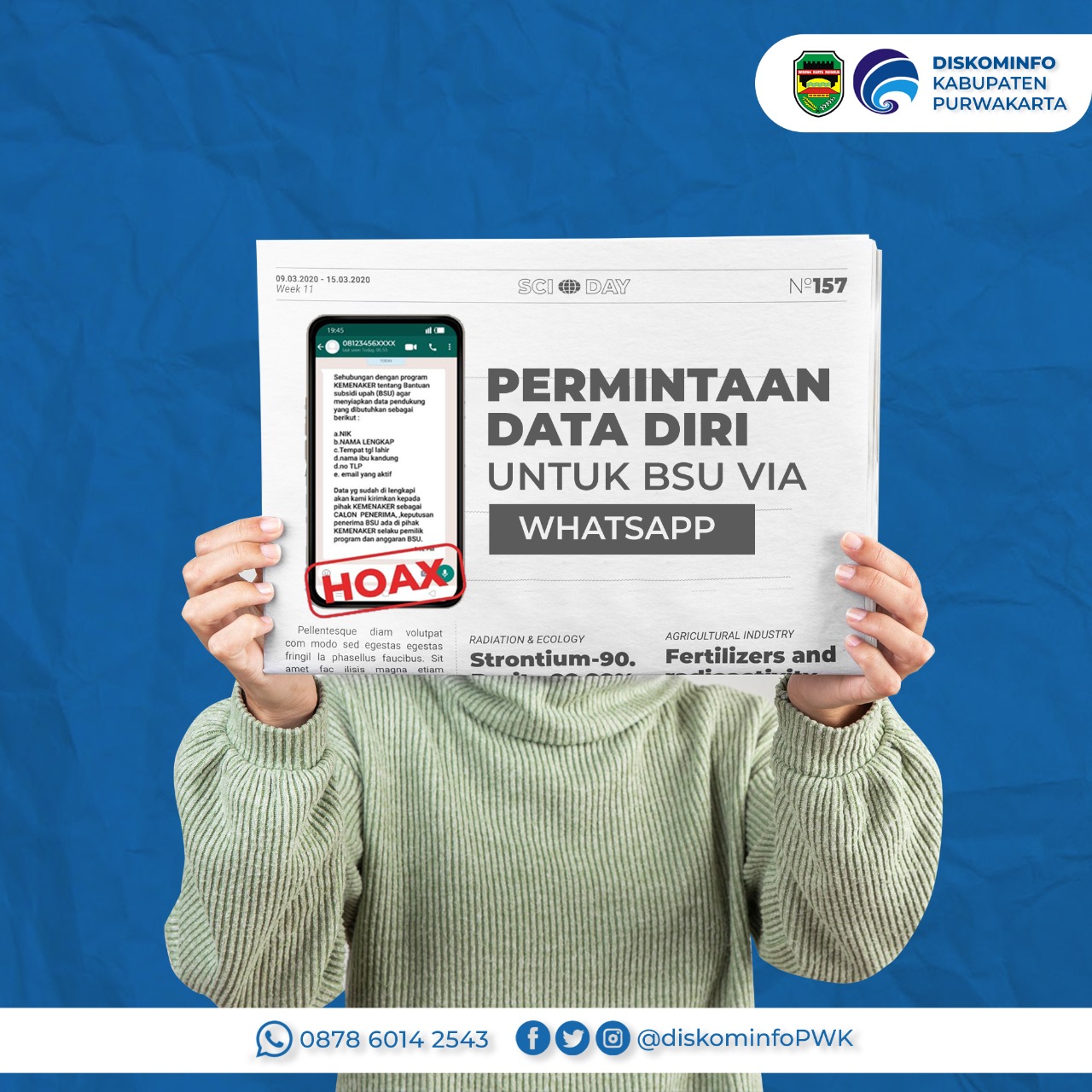 Permintaan Data Diri untuk BSU via Whatsapp
