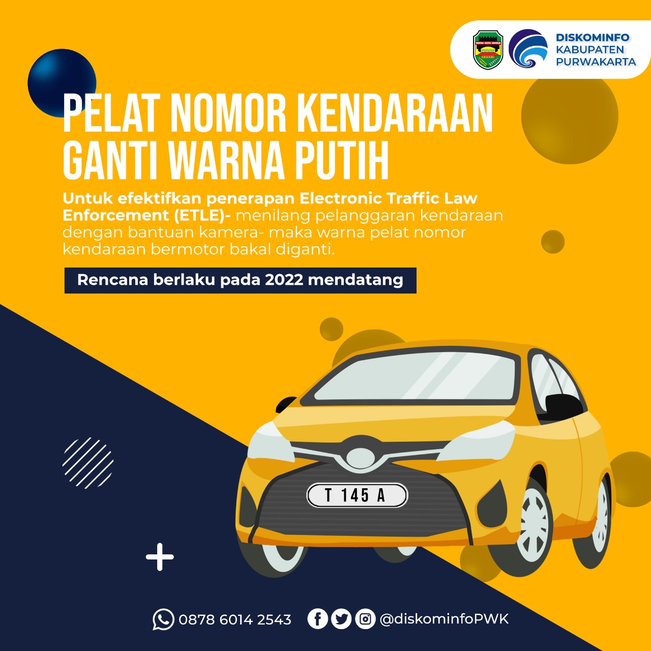 Pelat Nomor Kendaraan Ganti Warna Putih