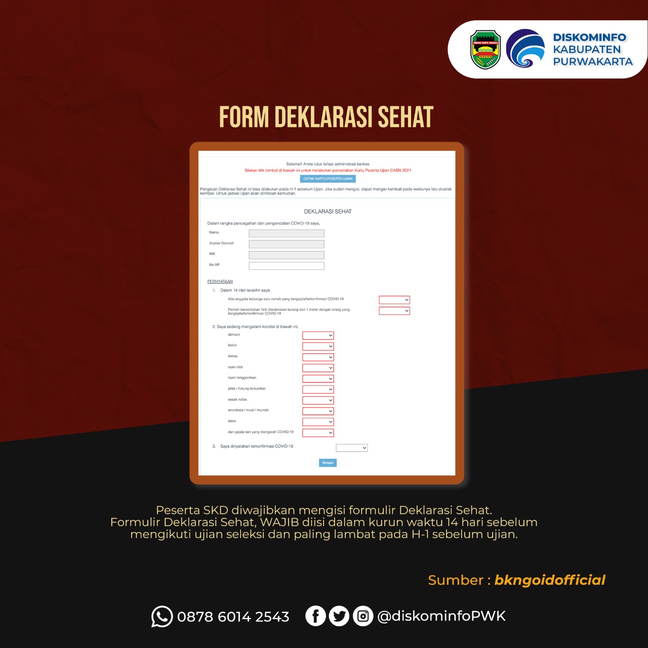 Form Deklasari Sehat