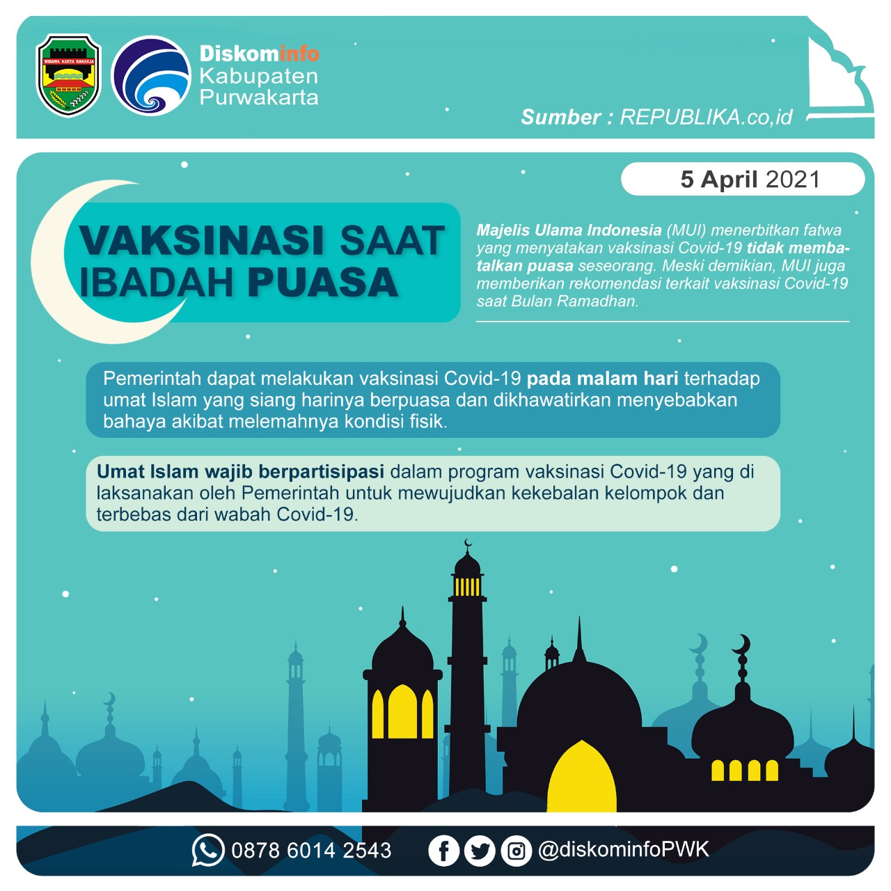 Vaksinasi Saat Ibadah Puasa