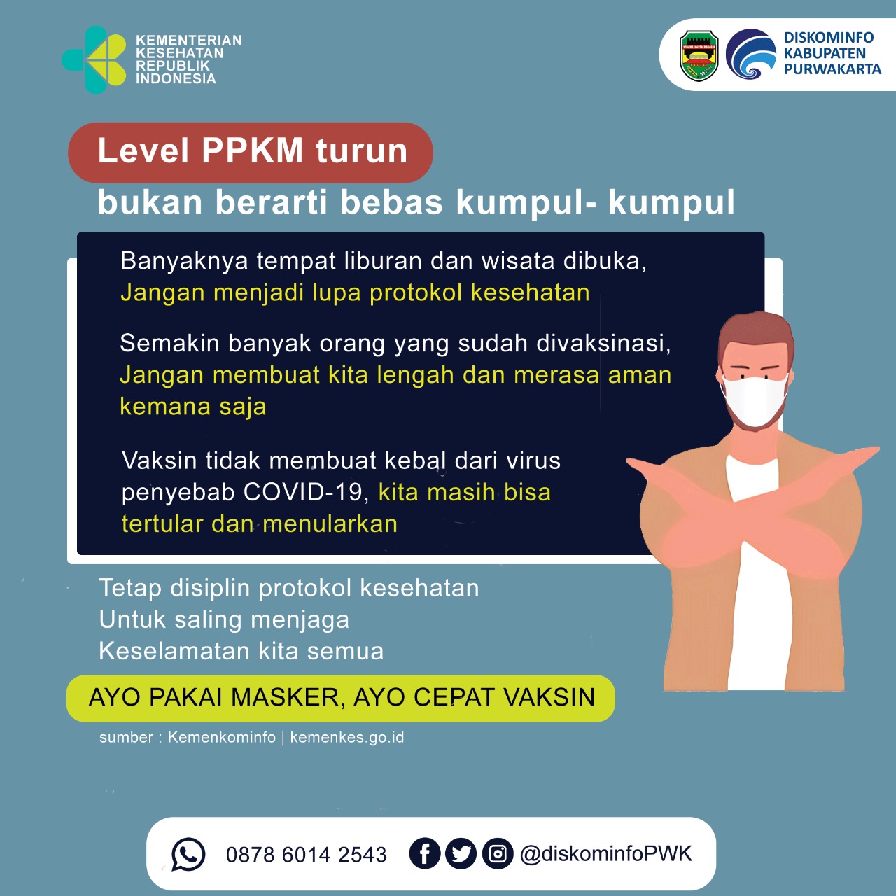 Ingat,Level PPKM Tirun Bukan Berarti Bebas Kumpul Kumpul Tetap Waspada