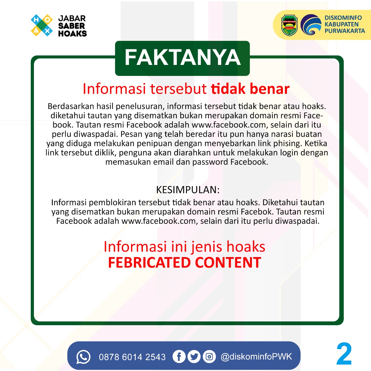 Faktanya Informasi Tersebut Tidak Benar