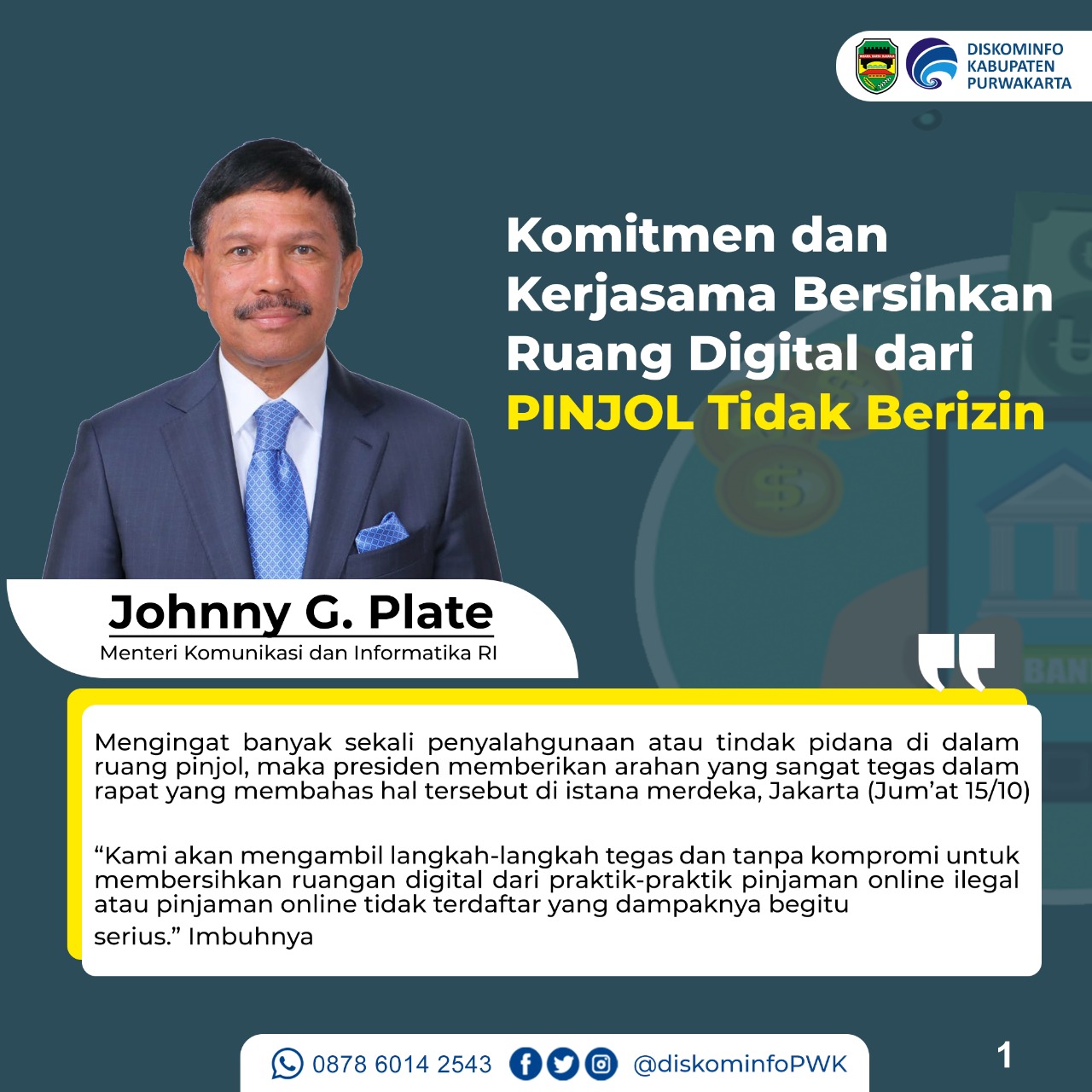 Komitmen dan Kerjasama Bersihkan Ruang Digital dari PINJOL Tidak Berizin