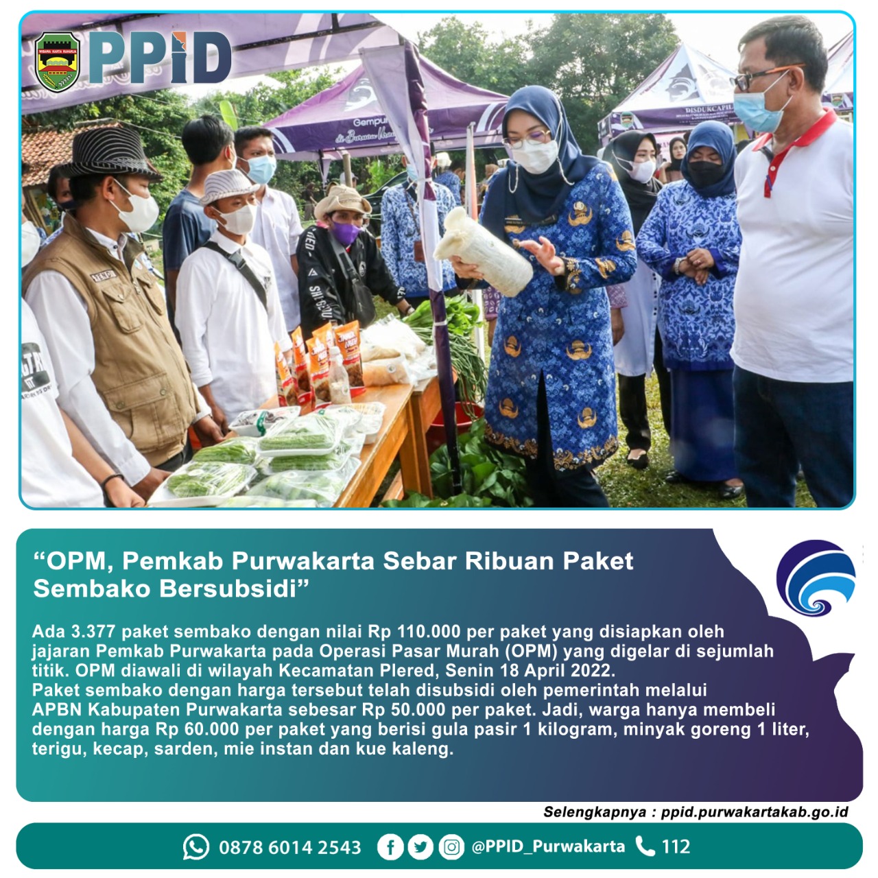 OPM,Pemkab Purwakarta Sebar Ribuan Paket Sembako Bersubsidi