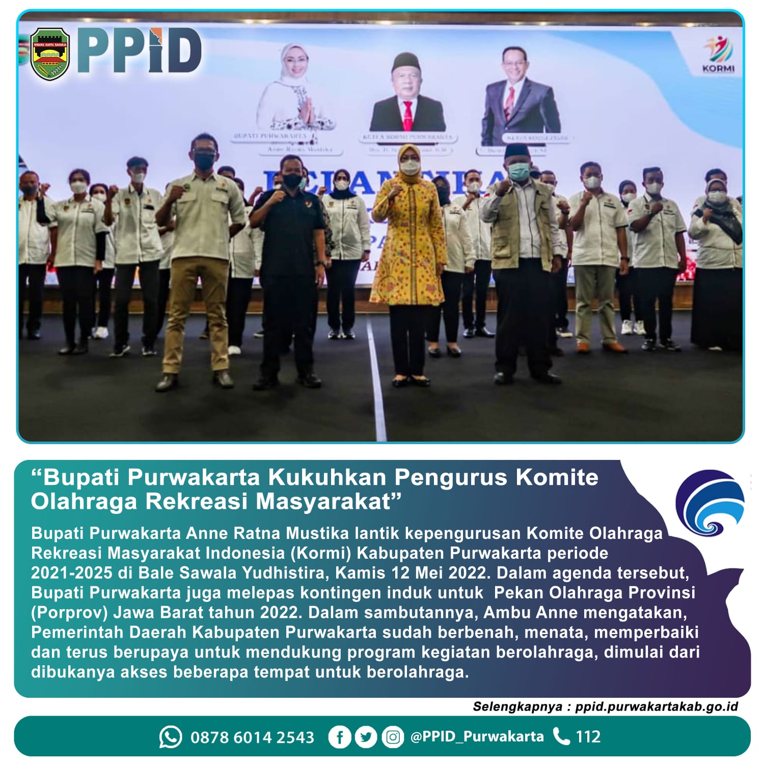 Bupati Purwakarta Kukuhkan Pengurus Komite Olah Raga Rekreasi Masyarakat